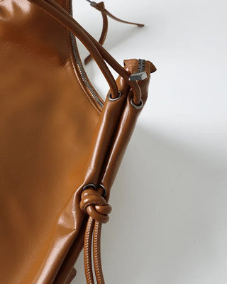 Leather Twist Shoulder Bag