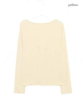 Slashed Neck Long T-Shirt
