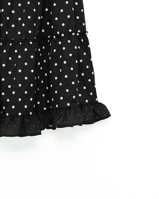 Polka Dot Frill Long Skirt