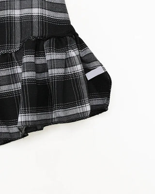 Checked layered skirt