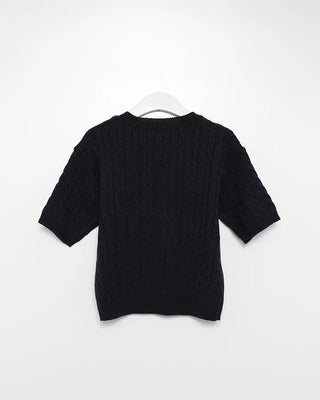 Heart Charm Cable Knit