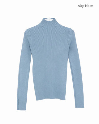 Half-neck long-sleeve T-shirt