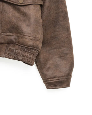 Boa Collar Neck Mouton Jacket