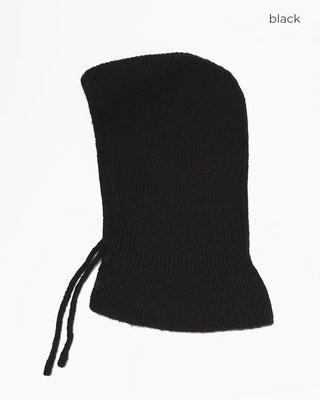 Neck Button Rib Knit Balaclava