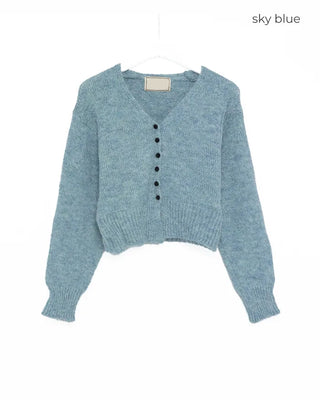 Black button-up V-neck cardigan