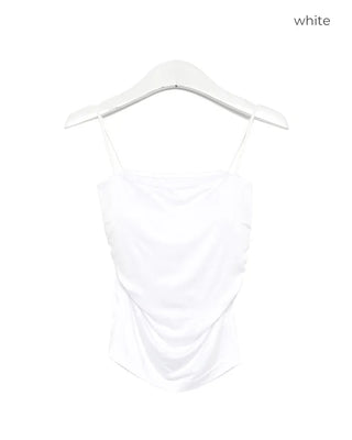 Side-shirred cap camisole