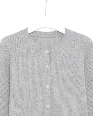 Ribbed crew neck cardigan
