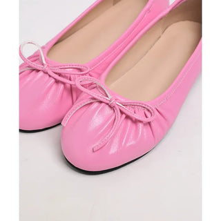 Shirred Ribbon Flat Shoes