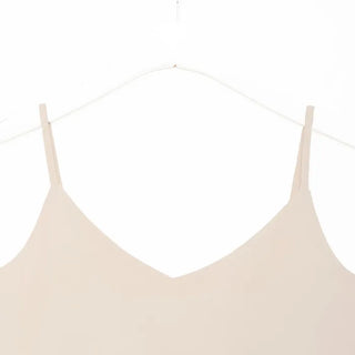 V-neck satin sleeveless top