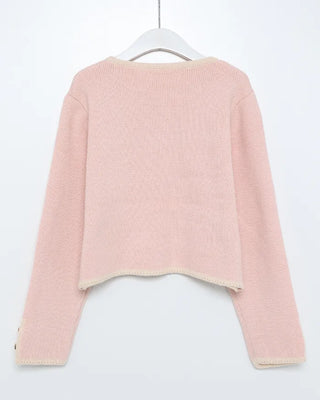 Two-tone knit cardigan