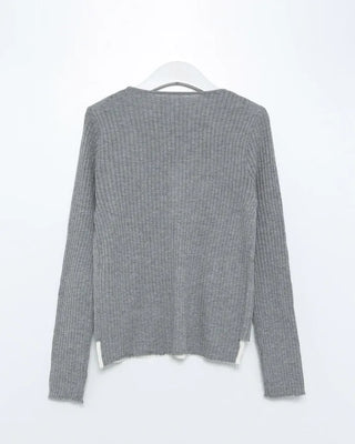Color Layered Rib Cardigan