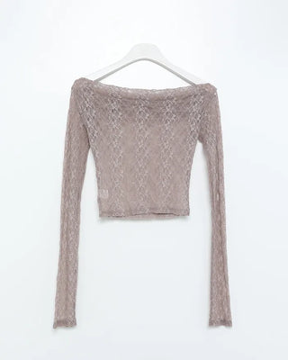 Lace sheer off-shoulder