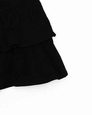 Belted frill can-can mini skirt