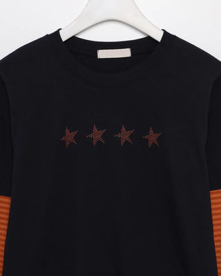 Striped Sleeve Layered T-Shirt
