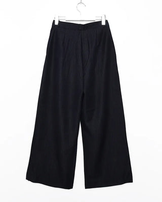 Denim Two-Pintuck Wide Pants