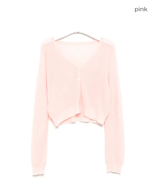 Sheer cropped cardigan