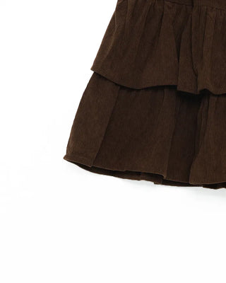 Corduroy tiered mini skirt