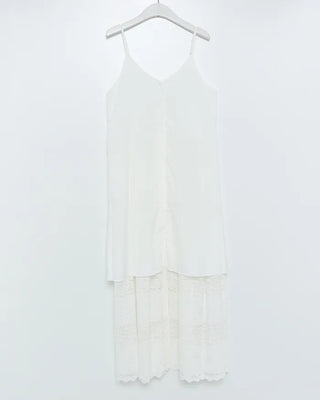 Camisole button lace maxi dress