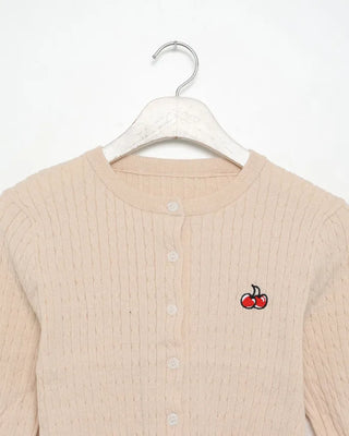 Cherry Cable Knit Cardigan