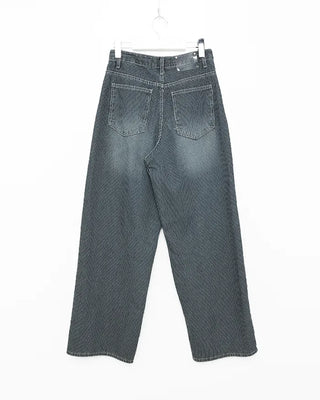 Wide striped denim pants
