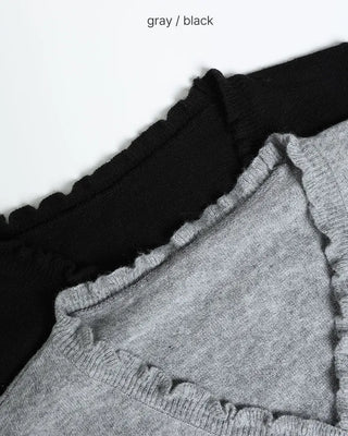 Frill V-neck cardigan