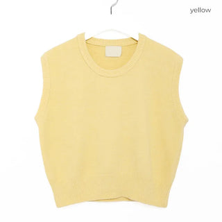 (Unisex) Basic Round Knit Vest