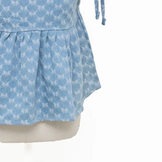 Ribbon denim bustier