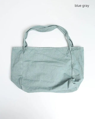 Color-washed denim square tote bag