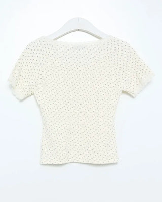 Mini Flower Lace Point Half T-Shirt