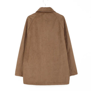 Suede mid-length coat