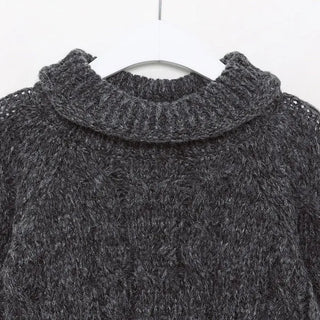 Cable Cropped Turtleneck Knit