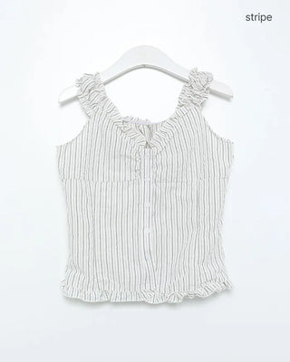 Frilled hem sleeveless blouse