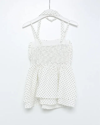 Scarf set with polka dot design sleeveless top