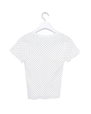 Polka Dot Ribbon Short-Sleeved T-Shirt