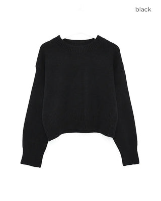 Cropped round knit