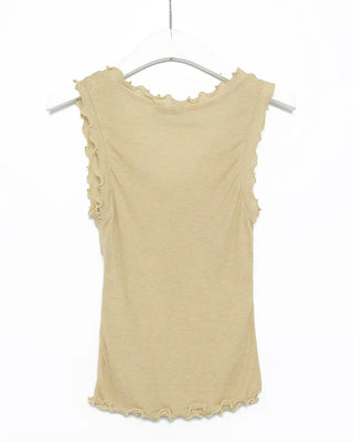 V-neck scalloped hem ribbed tank top