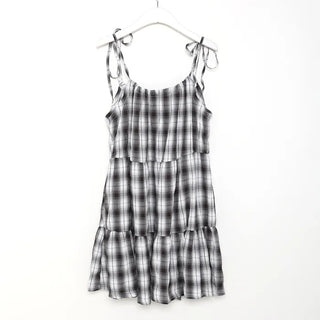 Checked tiered dress