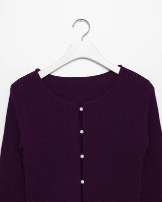 Walnut Button Short Knit Cardigan