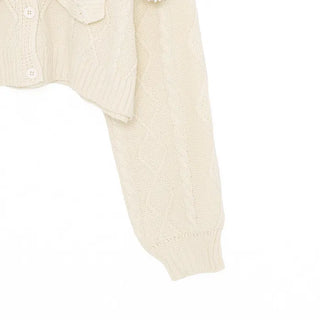 Double ruffle knit cardigan