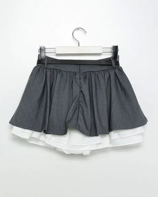 Belted Layered Mini Skirt