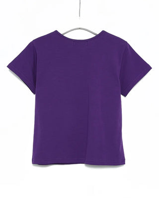 Semi-cropped short-sleeve T-shirt
