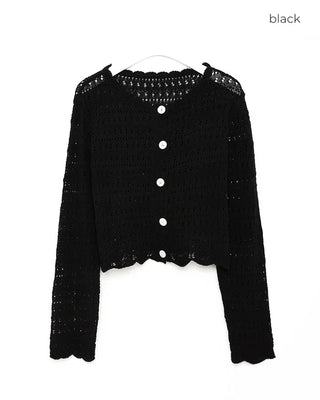 Wave punching cardigan