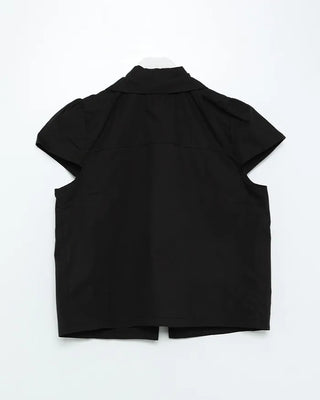 Double-breasted, oversized collar shirt
