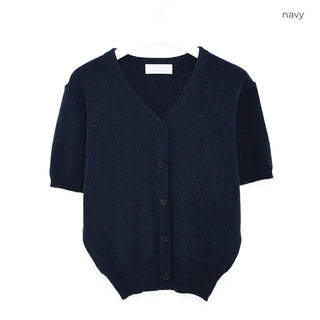 V-neck knit cardigan