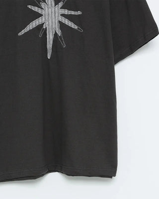 (Unisex) Check Star Patch Stitch Half T-Shirt