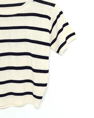 Striped short-sleeved knit