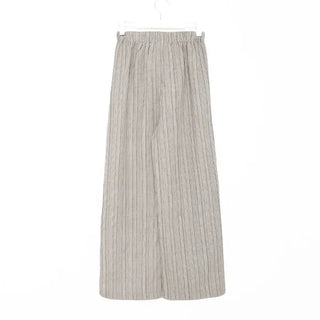 Linen striped elastic waist pants