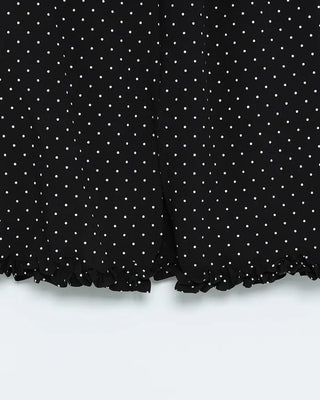 Polka Dot Frill Point Midi Skirt