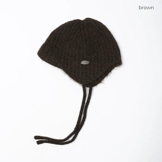 Knitted strap earmuff beanie