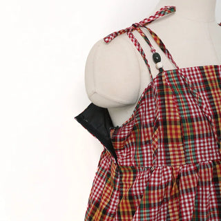 Checked balloon camisole